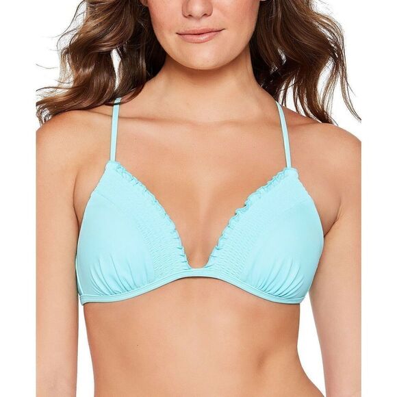 1770  Salt + Cove  Juniors' Smocked Triangle Bikini Swim SKY BLUE sz L - Picture 1 of 2